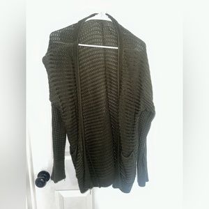Olive green knit cardigan